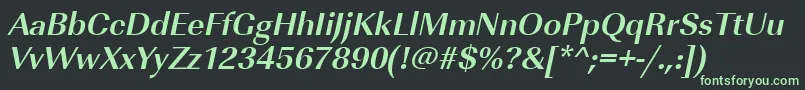 UrwimperialtBoldOblique Font – Green Fonts on Black Background