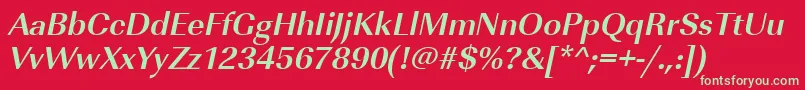 UrwimperialtBoldOblique Font – Green Fonts on Red Background