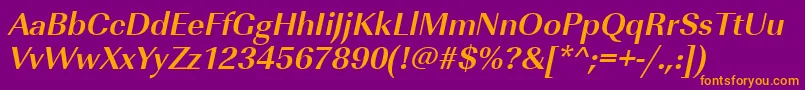 UrwimperialtBoldOblique Font – Orange Fonts on Purple Background