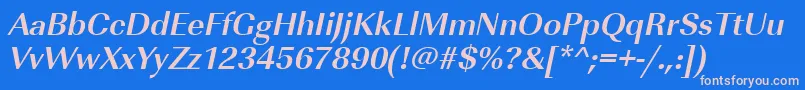 UrwimperialtBoldOblique Font – Pink Fonts on Blue Background