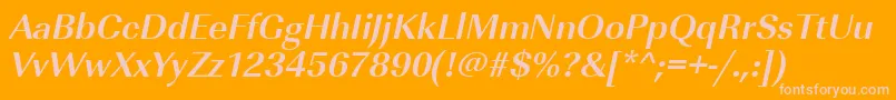 Шрифт UrwimperialtBoldOblique – розовые шрифты на оранжевом фоне