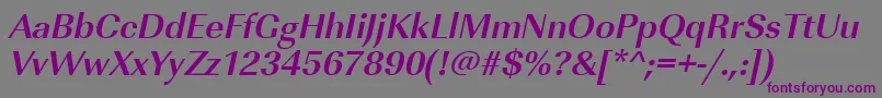 UrwimperialtBoldOblique-fontti – violetit fontit harmaalla taustalla
