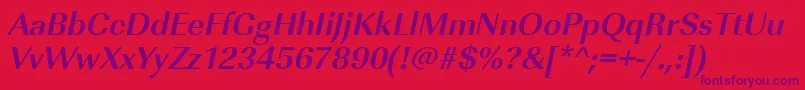 UrwimperialtBoldOblique Font – Purple Fonts on Red Background
