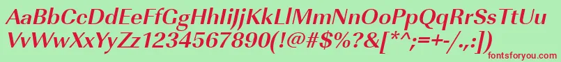 UrwimperialtBoldOblique Font – Red Fonts on Green Background