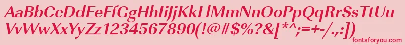 UrwimperialtBoldOblique Font – Red Fonts on Pink Background