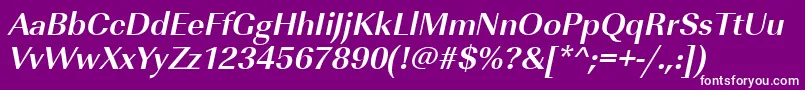 UrwimperialtBoldOblique Font – White Fonts on Purple Background