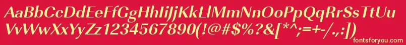 UrwimperialtBoldOblique Font – Yellow Fonts on Red Background