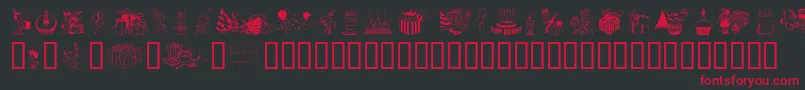 Birthdaze Font – Red Fonts on Black Background
