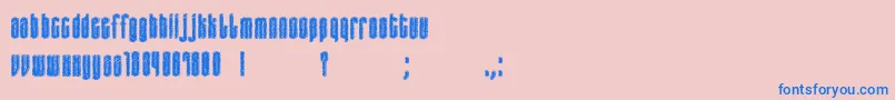 birthmark Font – Blue Fonts on Pink Background
