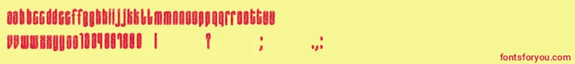 birthmark Font – Red Fonts on Yellow Background