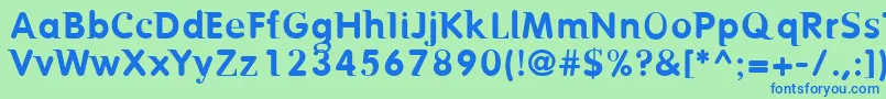 フォントBIRTR    – 青い文字は緑の背景です。