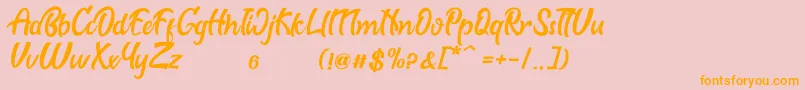 Biscuit Font – Orange Fonts on Pink Background