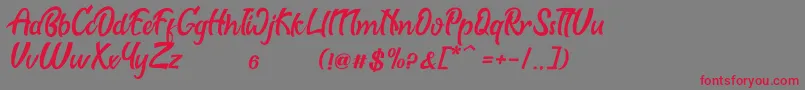 Biscuit-Schriftart – Rote Schriften auf grauem Hintergrund