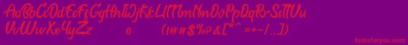 Police Biscuit – polices rouges sur fond violet