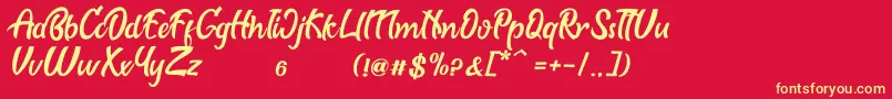 Biscuit-Schriftart – Gelbe Schriften auf rotem Hintergrund