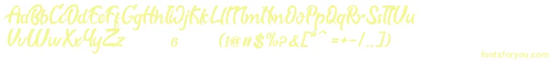 Biscuit Font – Yellow Fonts on White Background