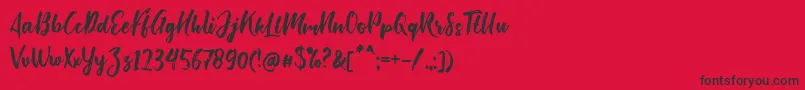 Police Bishella Script – polices noires sur fond rouge