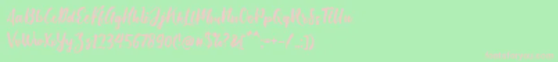 Bishella Script Font – Pink Fonts on Green Background