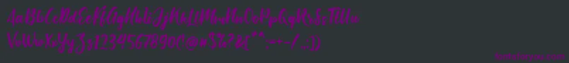 Bishella Script Font – Purple Fonts on Black Background