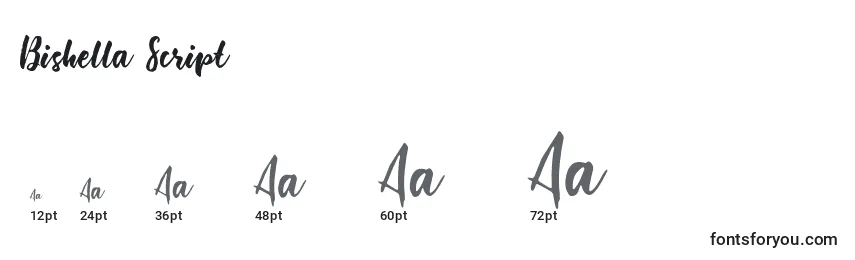 Bishella Script Font Sizes