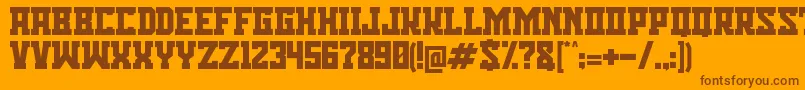 Fonte Bisson Capital Font – fontes marrons em um fundo laranja