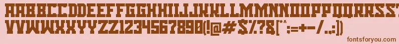 フォントBisson Capital Font – ピンクの背景に茶色のフォント