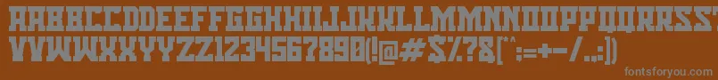 Bisson Capital Font-Schriftart – Graue Schriften auf braunem Hintergrund
