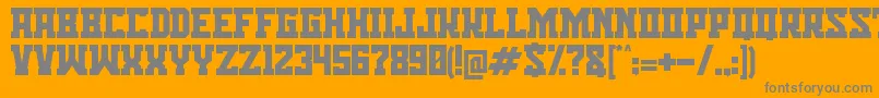 フォントBisson Capital Font – オレンジの背景に灰色の文字