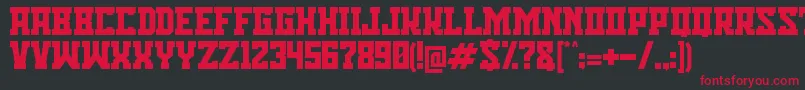 フォントBisson Capital Font – 黒い背景に赤い文字