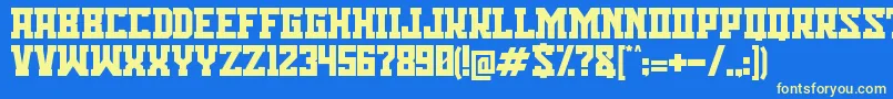 フォントBisson Capital Font – 黄色の文字、青い背景