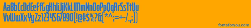 bitcrusher condensed bd Font – Blue Fonts on Orange Background