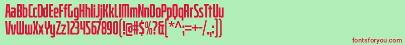bitcrusher condensed bd-fontti – punaiset fontit vihreällä taustalla