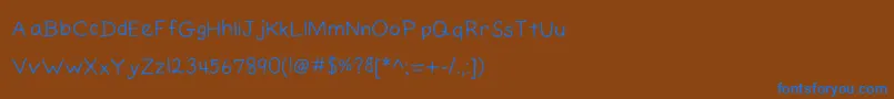 ElainesHandPrinting Font – Blue Fonts on Brown Background