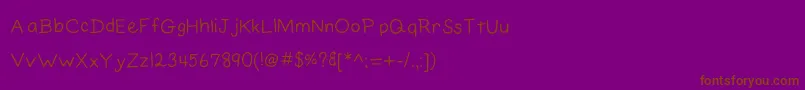 ElainesHandPrinting Font – Brown Fonts on Purple Background