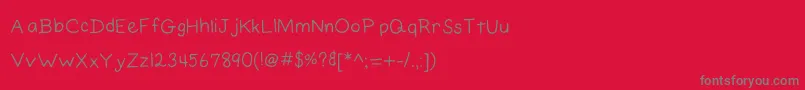 ElainesHandPrinting Font – Gray Fonts on Red Background