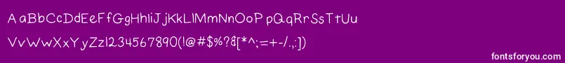 ElainesHandPrinting Font – White Fonts on Purple Background