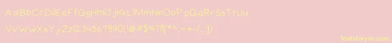 ElainesHandPrinting Font – Yellow Fonts on Pink Background