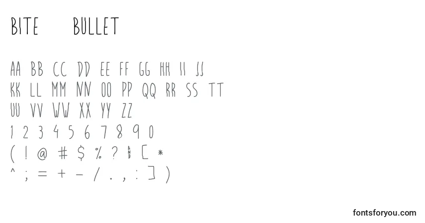 Шрифт Bite   Bullet – алфавит, цифры, специальные символы
