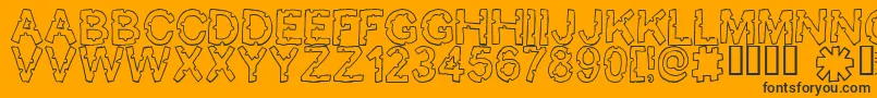 Fonte BITEME – fontes pretas em um fundo laranja