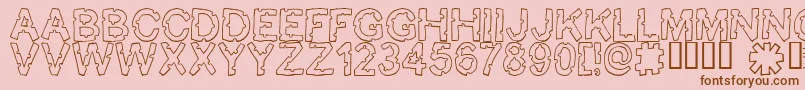 Fonte BITEME – fontes marrons em um fundo rosa
