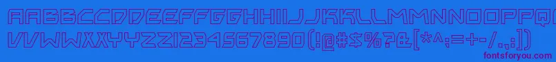 biting my nails ol Font – Purple Fonts on Blue Background