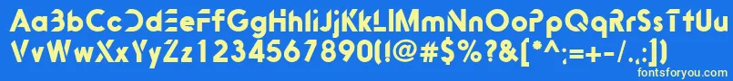 フォントBitink – 黄色の文字、青い背景