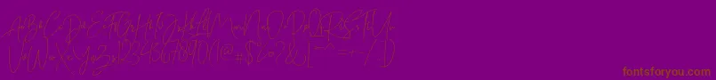 Bitlamero Script-Schriftart – Braune Schriften auf violettem Hintergrund