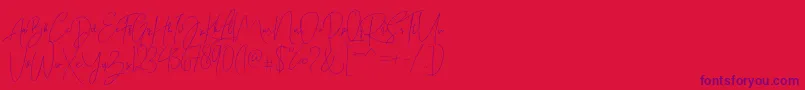 Bitlamero Script-Schriftart – Violette Schriften auf rotem Hintergrund