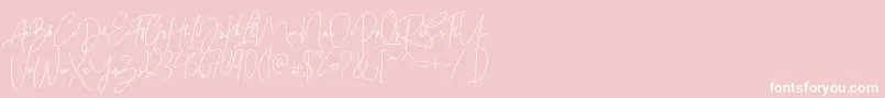 Bitlamero Script-Schriftart – Weiße Schriften auf rosa Hintergrund