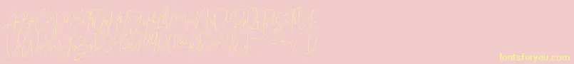 Bitlamero Script-Schriftart – Gelbe Schriften auf rosa Hintergrund