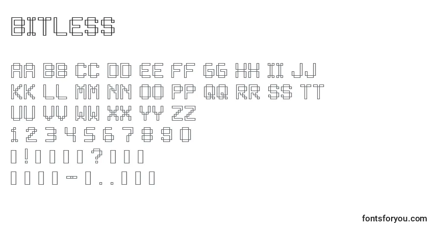 A fonte Bitless – alfabeto, números, caracteres especiais