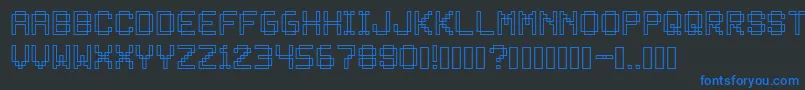 Fonte Bitless – fontes azuis em um fundo preto