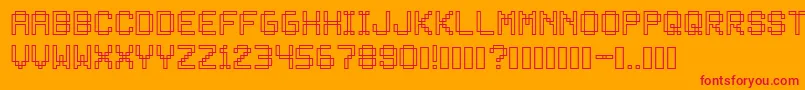 Bitless Font – Red Fonts on Orange Background