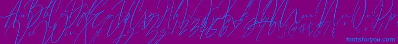 Bitter Mind-Schriftart – Blaue Schriften auf violettem Hintergrund